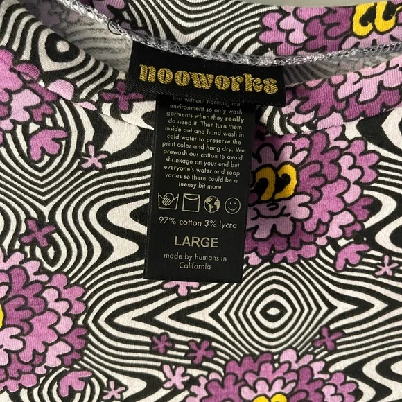 Nooworks Vibrant Purple and Black Patterned Tee - Picture 2 of 4